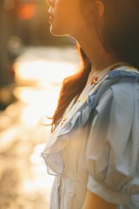 woman in sunset